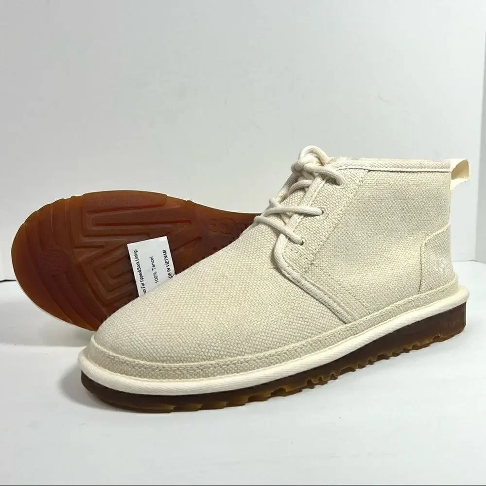 UGG Neumel Hemp Canvas Chukka Ankle Boots Natural Off White Casual Men 9 1117613